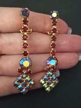 Gold-Tone Multicolor Crystal Drop Earrings - Women Jewelry